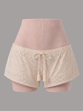 Out From Under Cream Crochet Lace Mini Shorts